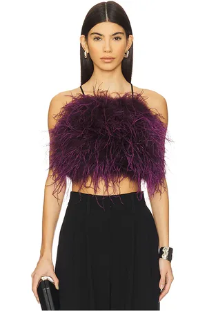 Adrienne Landau Feather Halter Top