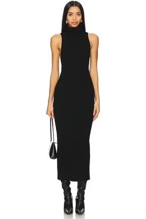 ENZA COSTA Rib Sleeveless Turtleneck Sweater Dress