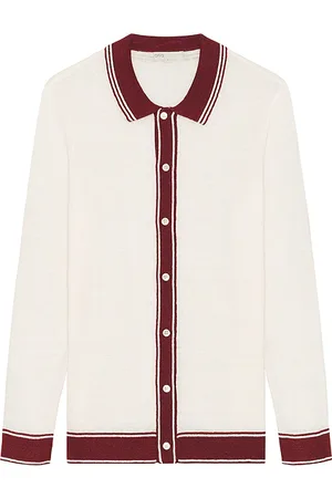 ONIA Cotton Linen Long Sleeve Sweater Polo