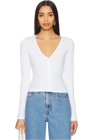 GOOD AMERICAN Cotton Pointelle Cardigan