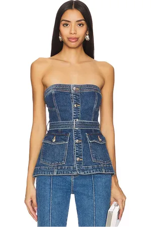 Simkhai Cyan Belted Bustier Top