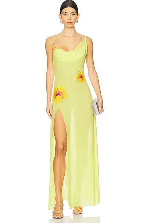 Leslie Amon Galli Hibiscus Maxi Dress