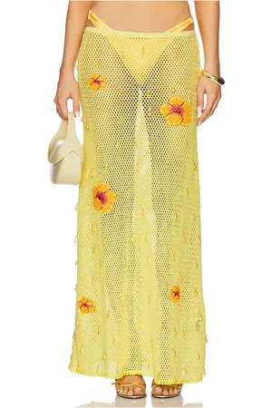 Leslie Amon Treasure Hibiscus Maxi Skirt