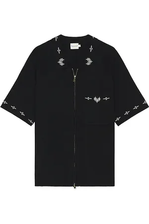 Bound Aztec Cropped Zip Knit Polo