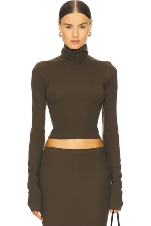 ÉTERNE Cropped Fitted Turtleneck Top