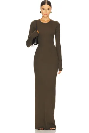 ÉTERNE Long Sleeve Turtleneck Maxi Dress