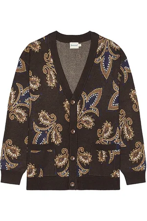 Bound Paisley Wool Grandad Cardigan