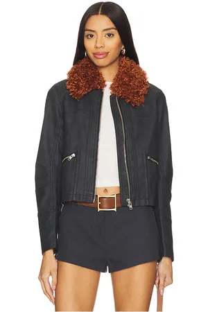 Free People X REVOLVE Jayce Faux Leather Jacket With Faux Fur Trim