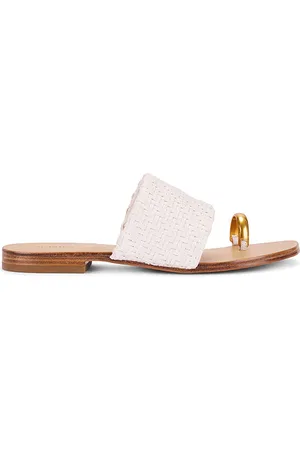 Simkhai Ariana Woven Leather Sandal With Metal Toe Ring