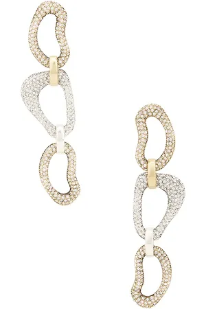 AREA Crystal Link Drop Earrings