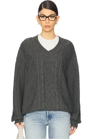 WAO Cable Knit V-Neck Sweater