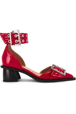 Ganni Feminine Buckle Open Cut Pump