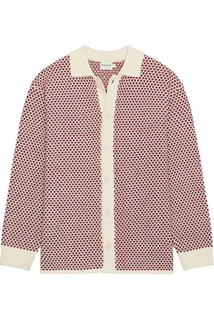 Bound Polka Retro Button Knit Sweater