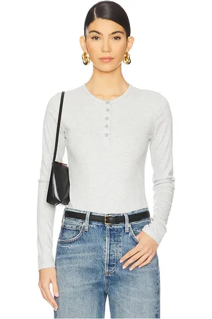 WeWoreWhat V-Neck Henley Bodysuit