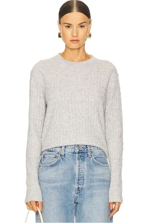 ENZA COSTA Powder Cashmere Cable Knitted Crew