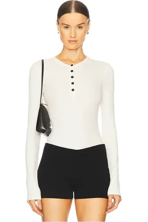 WeWoreWhat V-Neck Henley Bodysuit