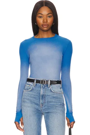 Michael Lauren Alick Long Sleeve Fitted Top With Thumbhole