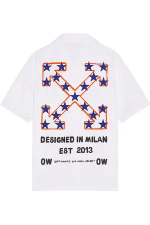 OFF-WHITE Star Arrow Poplin Bowling Shirt