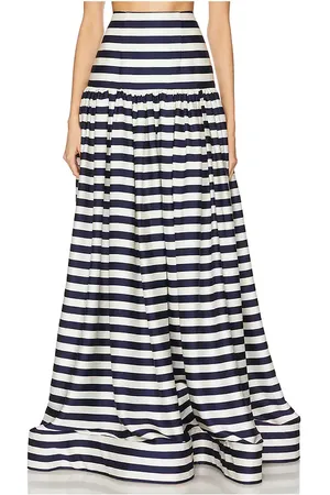 Bronx and Banco Quinn Striped Maxi Skirt Navy & White