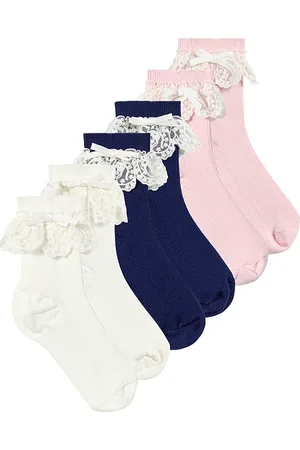 Self-Portrait Kids Lace Trim Bow Socks