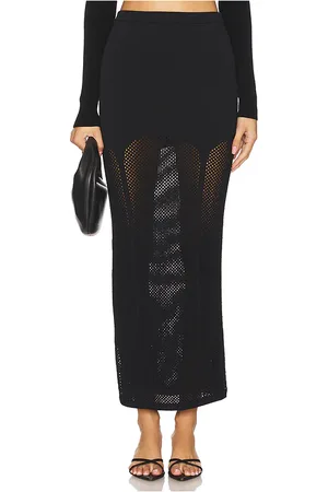 FLEUR DU MAL Knit Mesh Garter Skirt