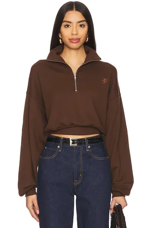 ÉTERNE Cropped Half-Zip Sweatshirt