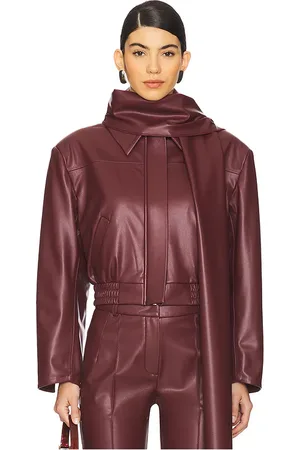 SELMACİLEK Leather Scarf Detailed Jacket
