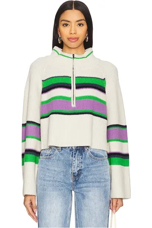 Free People Striped Greta Half Zip