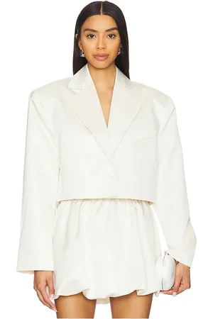 WeWoreWhat Cropped Satin Blazer