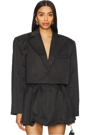 WeWoreWhat Cropped Satin Blazer