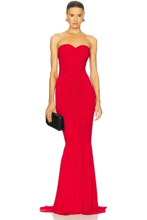 Norma Kamali X REVOLVE Strapless Shirred Front Fishtail Gown