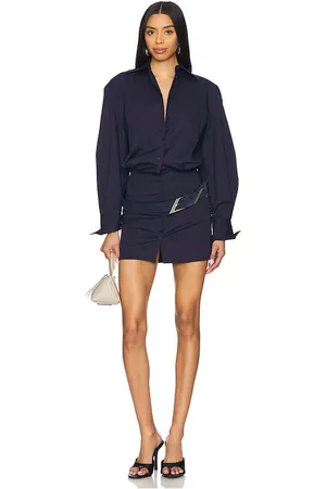 The Attico Long Sleeve Shirt Mini Dress