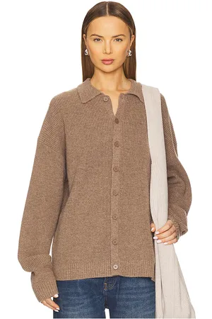 AYA MUSE Relaxed Knit Button Up Sweater