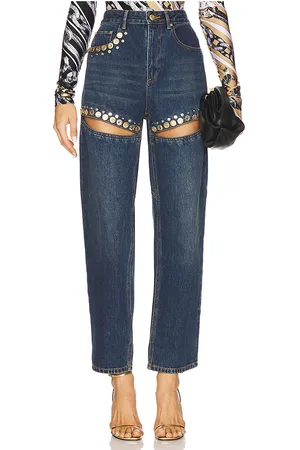 AREA Crystal Cut Out Straight Leg
