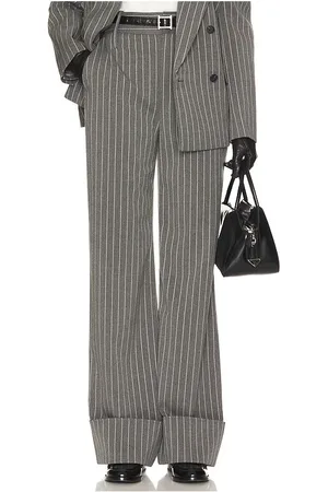 Helsa Pinstripe High Waist Cuffed Pants