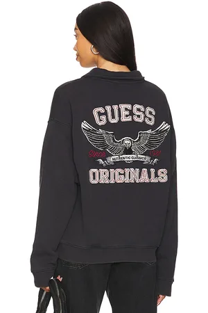 Guess Washed Half Zip Sweatshirt