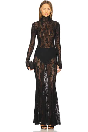 Norma Kamali Long Sleeve Turtle Fishtail Gown