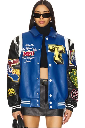True Religion Color Block Puffer Bomber Jacket