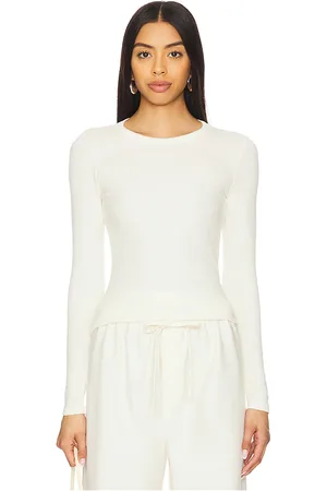 ENZA COSTA Rib Long Sleeve Crew Tee