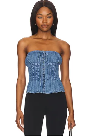Free People Denim Wink Wink Tube Top