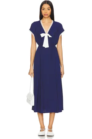 Sleeper The Bow Satin Midi Dress