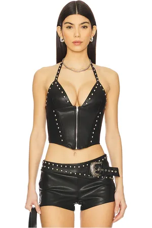 superdown Melisa Faux Leather Top