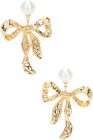 Self-Portrait Mottled Bow Earrings