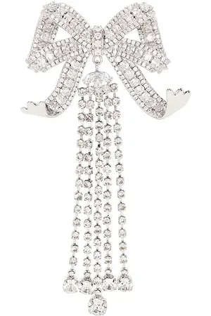 Self-Portrait Crystal Bow Droplet Brooch