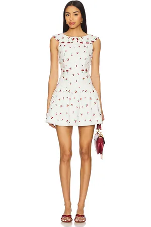 For Love & Lemons Beaded Cherries Mini Dress