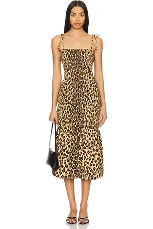 SIMON MILLER Canto Smocked Poplin Dress