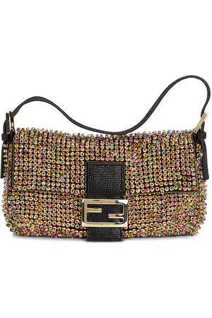SIEDRES Fendi Limited Edition Rainbow Beaded Baguette Shoulder Bag