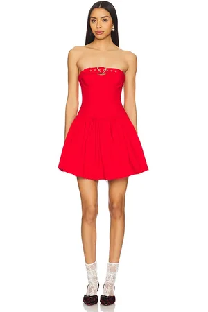 For Love & Lemons Lipstick Denim Mini Dress