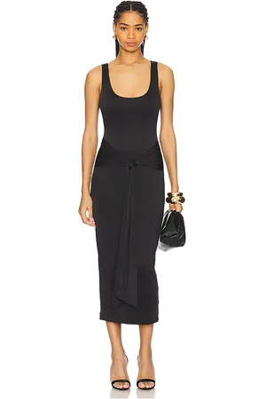 GOOD AMERICAN Slinky Jersey Ruched Midi Dress
