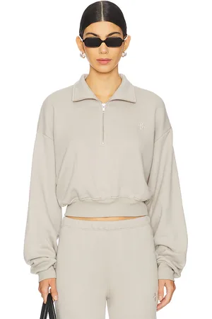 ÉTERNE Cropped Half Zip Pullover